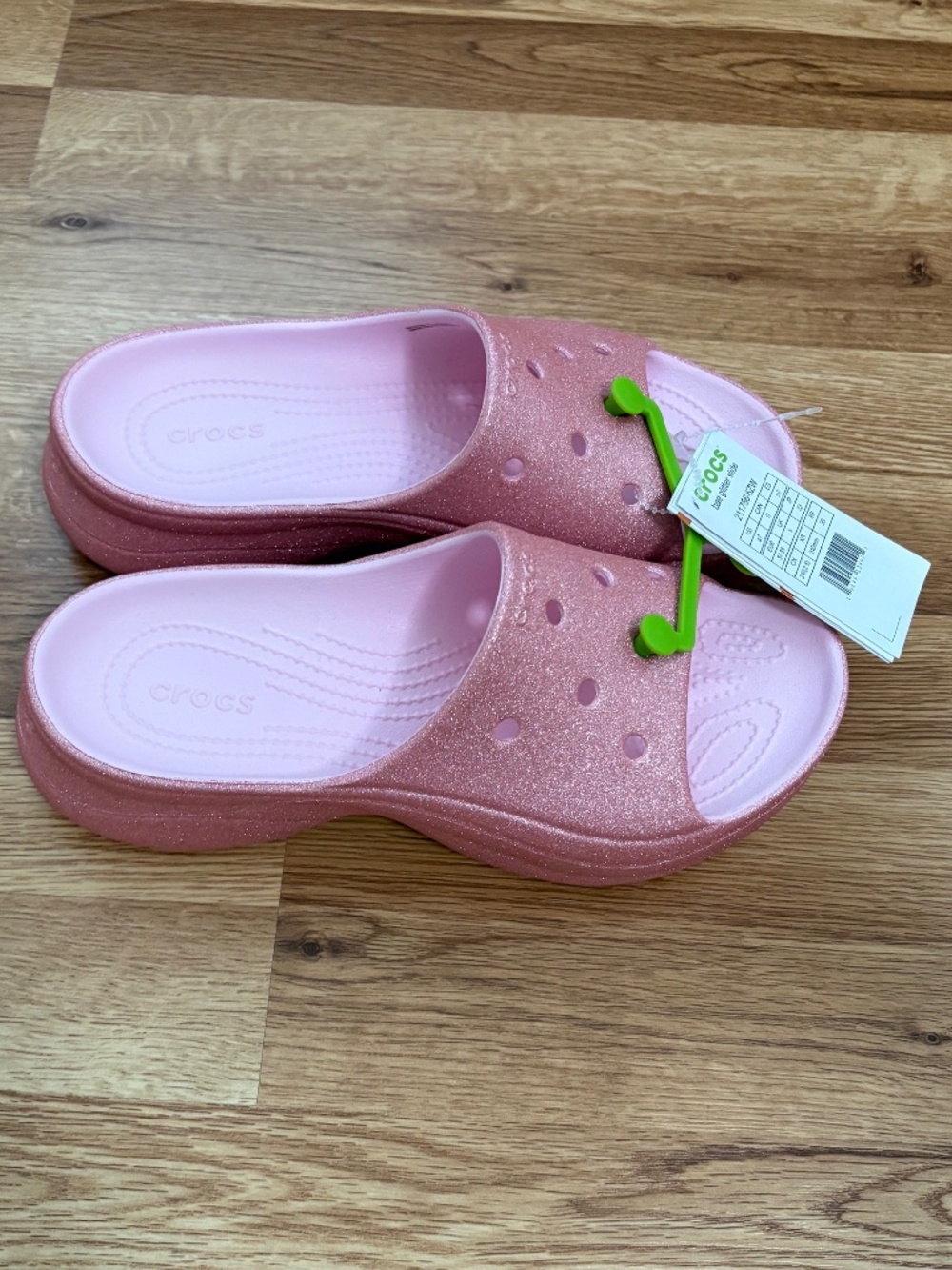 NWT CROCS Women’s Bae Glitter Slide Sandal